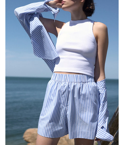 The Everything Short - French Blue Stripe